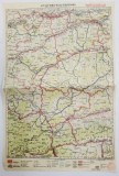 HARTA ZONEI SIBIU - BLAJ - SIGHISOARA , LITOGRAFIE DE M.D. MOLDOVEANU , 1936, POLICROMA