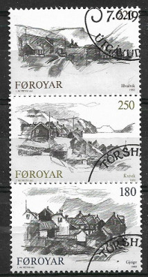 Faroe 1984 - Localitati rurale 3v,stampilat,perfecta stare(z) foto