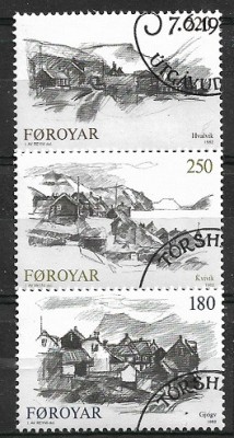 Faroe 1984 - Localitati rurale 3v,stampilat,perfecta stare(z) foto