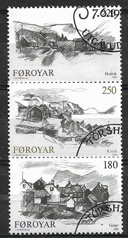 Faroe 1984 - Localitati rurale 3v,stampilat,perfecta stare(z)
