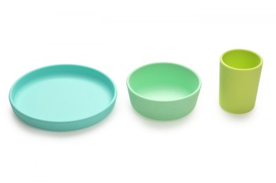 SET 3 RECIPIENTE SILICON HRANA BEBE, MELII, BLUE&amp;amp;LIME&amp;amp;MINT foto
