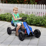 Cumpara ieftin Kart cu pedale HOMCOM pentru copii cu v&acirc;rsta de 3-8 ani cu scaun reglabil &icirc;n 4 poziții și roți EVA, 100x58x58,5 cm, de culori albastru și negru
