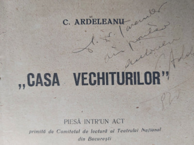 CASA VECHITURILOR.CAROL ARDELEANU CU DEDICATIE SI SEMNATURA.1923 R1. foto