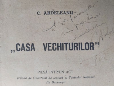 CASA VECHITURILOR.CAROL ARDELEANU CU DEDICATIE SI SEMNATURA.1923 R1. foto