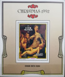 BC31, Cook Islands 1992, colita picturi, Craciun, Nestampilat