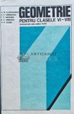 Geometrie Clasele VI-VIII, 1979, Cerkasov, Gusev, Kolmogorov, Semenovici, Naghibin, Editura Didactica, 376 pagini, Coperta Cartonata
