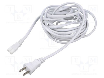 Cablu IEC C7 2x0,75mm2 5m alb 7A 125V LIAN DUNG foto
