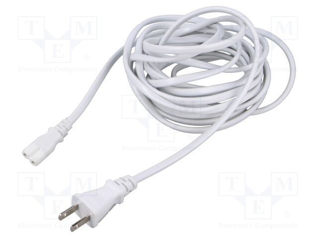 Cablu IEC C7 2x0,75mm2 5m alb 7A 125V LIAN DUNG