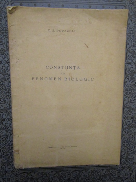 Conștiința ca fenomen biologic - C. Z. Popazolu