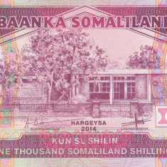 Bancnota Somaliland 1.000 Shilingi 2014 - P20c UNC
