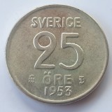 Suedia 25 &Ouml;RE 1953 argint