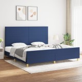 VidaXL Cadru de pat fără saltea, albastru, 200x200 cm, textil