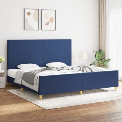 vidaXL Cadru de pat fără saltea, albastru, 200x200 cm, textil 3124925 foto