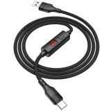 Cablu Date si Incarcare USB la USB Type-C HOCO SELECTED Timing S13, 1.2 m, Negru