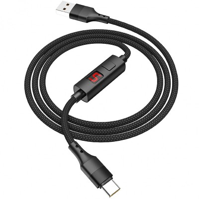 Cablu Date si Incarcare USB la USB Type-C HOCO SELECTED Timing S13, 1.2 m, Negru foto