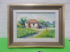 Superba PICTURA in ULEI in spaclu / cutit , semnata , scoala suedeza , rama lemn