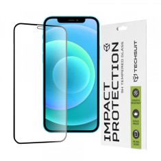 Folie de protectie Ecran Techsuit pentru Apple iPhone 12 / 12 Pro, Sticla Securizata, Full Glue, 111D, Neagra