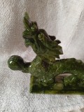 Statuie dragon chinezesc din jad sculptat manual, Animale, Piatra, Asia
