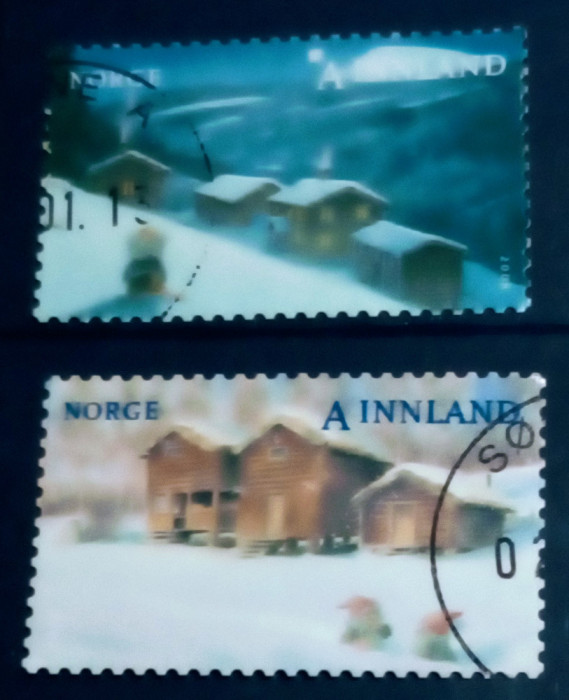 Norvegia 2008 Crăciun peisaje ferma serie 2v. Stampilata