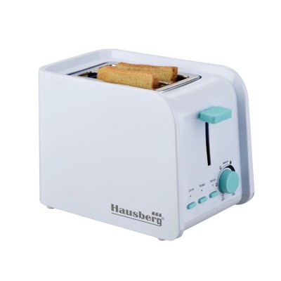 Prajitor paine Hausberg, 750 W, 6 nivele rumenire, 2 felii, decongelare, reincalzire, tava detasabila, Alb foto