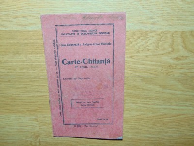 CARTE CHITANTA PE ANUL 1932/33 foto