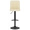 Scaun de bar, crem, material textil - 3