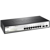 Switch 8 porturi Gigabit 802.3, 2 porturi combo, D-link