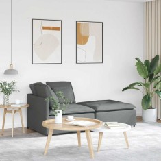 vidaXL Canapea modulară cu taburet și perne material textil gri &icirc;nchis