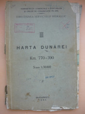 HARTA DUNAREI - KM. 770 - 390 ( scara 1: 50000 ) - 1934 foto