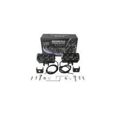 Set 2 Proiectoare LED cu Lupe Bifunctionale AutoREY&reg; PRO pentru Motociclete sau ATV, Culoare Alb 6000K si Culoare Galbena 3000K pentru Ceata
