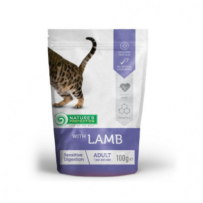 Natures Protection cat adult sensitive digestion lamb 100 g foto