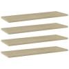 Gossi placi biblioteca, stejar sonoma, 4 buc, 60 x 20 x 1,5 cm, pal