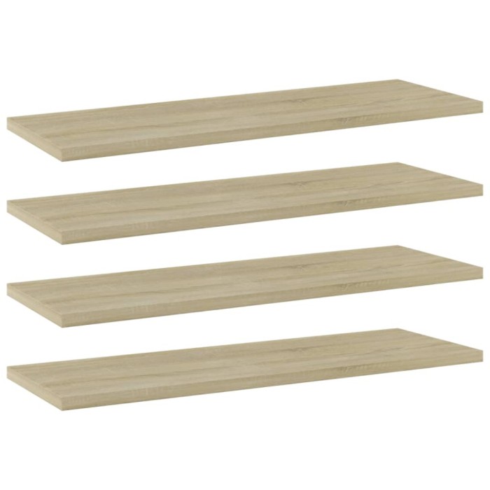 Gossi placi biblioteca, stejar sonoma, 4 buc, 60 x 20 x 1,5 cm, pal