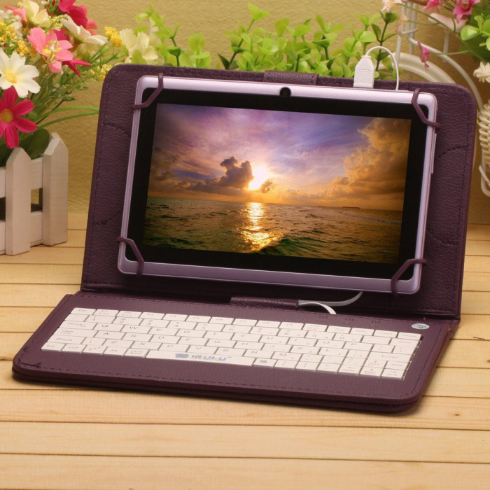 Husa Tableta 9 Inch Cu Tastatura Micro Usb Model X , Mov C16