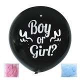Balon Boy or Girl, Ideal pentru aflarea sexului copilului, Contine conffeti Roz si Albastre, 90 cm, Oem