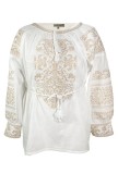Bluza tip ie dama B23, alb/crem, marime L