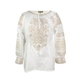 Bluza tip ie dama B23, alb/crem, marime 3XL