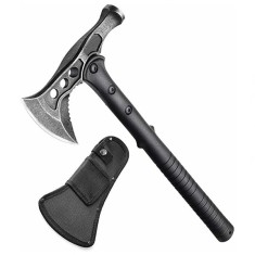 Topor 2 in 1, IdeallStore&reg;, cu ciocan si husa, otel inoxidabil, 39 cm