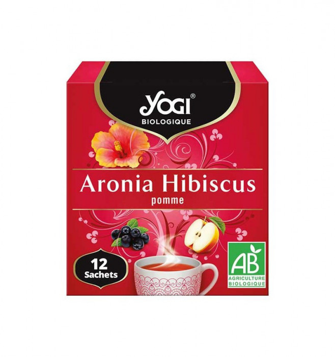 Ceai bio aronia, hibiscus si mar, 12 plicuri 24g Yogi Tea