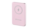 Power Bank Verbatim 10000mAh Charge&#039;n&#039;Go Roz, Magnetic Wireless Incarcare Rapida USB-C, Protectie Supratensiune