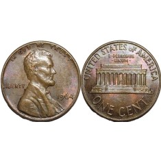 SUA 1964 - 1 cent, circulata