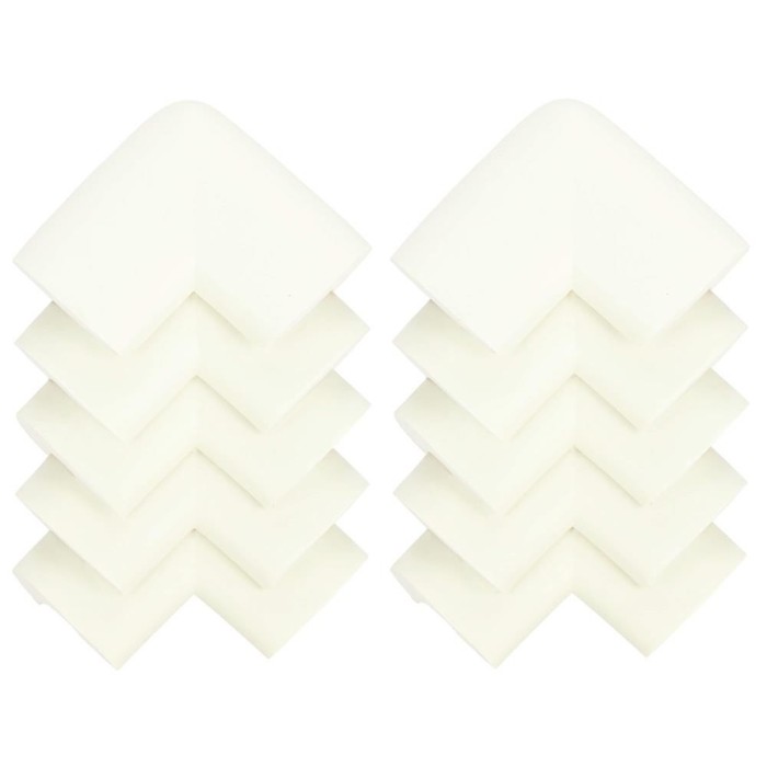 Set 10 protectii colturi pentru siguranta copii, 60x35mm, spuma EPE, crem Household NewTrend