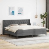 Cumpara ieftin Cadru de pat cu saltea Gri inchis 180 x 200 cm Catifea