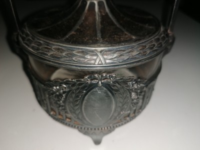 SUPERB CENTRU DE MASA METAL SI CRISTAL , ANII 1900 foto