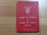 Carnet de membru si permis de pescuit sportiv 1985 AGVPS RSR epoca de aur hobby, Romania de la 1950, Documente