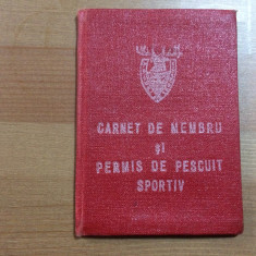 carnet de membru si permis de pescuit sportiv 1985 AGVPS RSR epoca de aur hobby