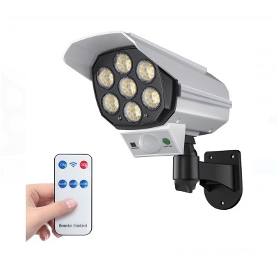 Proiector solar cu LED in forma de camera de supraveghere, telecomanda foto