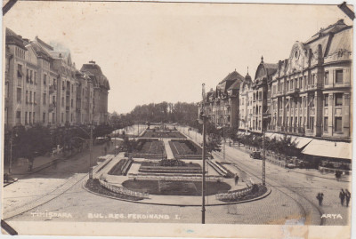 Timisoara Bul. Reg. Ferdinand I CP circulata ND(1934) foto