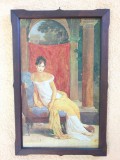 vechi tablou reproducere pictura portretul Madame Recamier de Francois Gerard