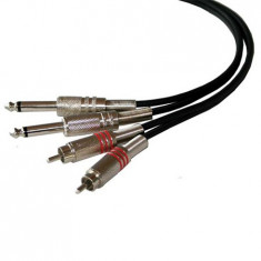 CABLU AUDIO 2RCA TATA/2JACK 6.35 MONO 3M foto